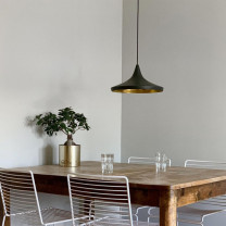 Black Tom Dixon Beat Wide LED Pendant Light