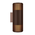 Nordlux Aludra Outdoor Wall Light - Double, Brown Metallic