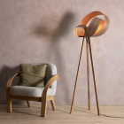 Tom Raffield Verso Floor Lamp Walnut by Chair
