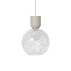 Ferm Living Collect Bell Socket Pendant Glass Sphere Grey Casca