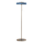 Bert Frank Revolve Stem Floor Lamp Antique Brass Blue