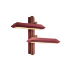 Bert Frank Rinato LED Double Wall Light Left Antique Brass Red