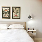 Anglepoise Original 1227 Brass Wall Light Elephant Grey at Bedside