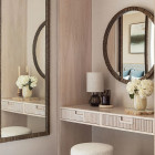 Porta Romana Dumpling Table Lamp Olive on Shelf