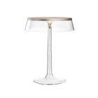 Flos Bon Jour LED Table - Matt Chrome, Transparent Crown