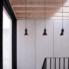Anglepoise Type 80 Pendants Matte Black Above Stairwell