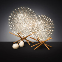 Moooi Raimond II Tensegrity LED Floor Lamp Both Sizes on Black Background