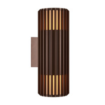 Nordlux Aludra Outdoor Wall Light - Double, Brown Metallic