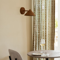 Mater Terra Wall Light Rust Red Hardwired Above Coffee Table