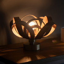 Tom Raffield Skipper Table Light Walnut on Table Lights Off