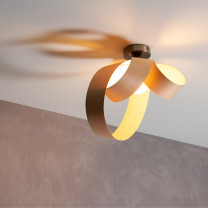 Tom Raffield Flush Ceiling Light Ash on Ceiling