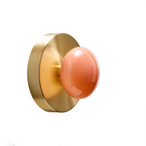 SkLO Dot 1x Wall Light - Apricot/ Brushed Brass