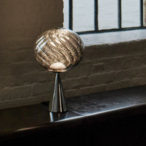 Whirl Cone Fat Table Silver/Black LED On Table