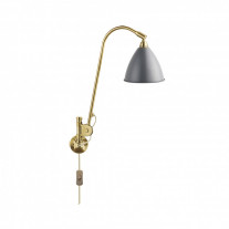 Bestlite BL6 Wall Light Grey Semi Matt Shade/Brass Base