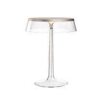 Flos Bon Jour LED Table - Matt Chrome, Transparent Crown