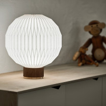 Le Klint 375 Table Lamp Smoked Oak on Shelf