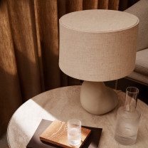 Ferm Living Hebe Small Table Lamp Off-white/ Natural on Table