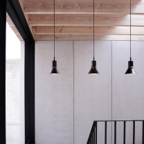 Anglepoise Type 80 Pendants Matte Black Above Stairwell