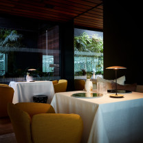 Marset Ginger 20 M Portable Table Lamp in Restaurant