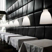 Fritz Hansen Caravaggio Opal Glass Pendant Lifestyle Commercial