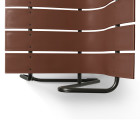 Close Up of Burnt Red Mater Ocean Bench