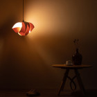 Tom Raffield Shore Pendant Ash in Dark Living Room