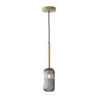 Astro Tacoma Pendant Antique Brass Tacoma Reed Ribbed Smoke