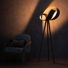 Tom Raffield Verso Floor Lamp by Chair Lights Off