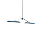 Bert Frank Rinato LED Linear Chandelier 2 Satin Nickel Blue