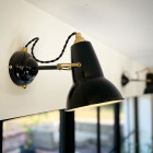 Anglepoise Original 1227 Brass Wall Light Jet Black - Closeup