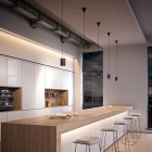 Case Solid Cylinder Pendant in Kitchen