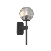 Astro Tacoma Single Globe Wall Light Matt Black Tacoma Ribbed Clear