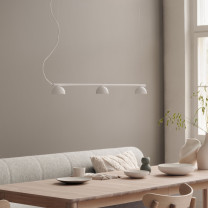 Northern Blush Rail LED Pendant Light 3 White in living room