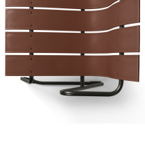 Close Up of Burnt Red Mater Ocean Bench