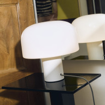 White Flos Bellhop Glass Table Lamp