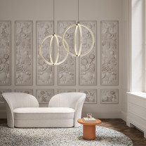 Moooi Luminora Pendant Light Above Sofa