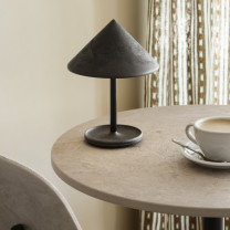 Mater Terra LED Portable Lamp Black on Coffee Table