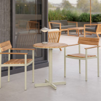 Fritz Hansen Clam LED Portable Lamp Lifestyle Outdoor Seating