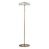 Bert Frank Revolve Stem Floor Lamp Antique Brass White