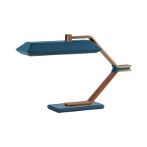 Bert Frank Rinato LED Table Lamp Antique Brass Blue