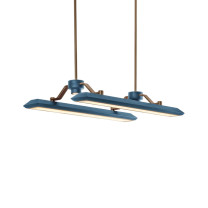 Bert Frank Rinato LED Linear Pendant Antique Brass Blue