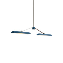 Bert Frank Rinato LED Linear Chandelier 2 Satin Nickel Blue