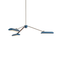 Bert Frank Rinato LED Chandelier 3 Satin Nickel Blue