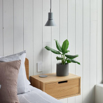 Anglepoise Type 80 Pendants Grey Mist Beside Bed