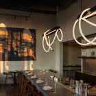 Moooi Tubelight LED Suspension in Restaurant