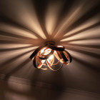 Tom Raffield Skipper Ceiling Light Walnut in Dark Room