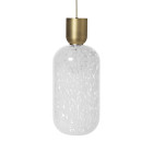 Ferm Living Collect Bell Socket Pendant Glass Tall Brass Casca