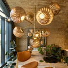 Tom Dixon Whirl Chandelier Gold in Situ