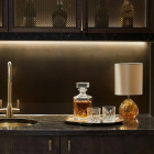 Porta Romana Dumpling Table Lamp Saffron on Bar