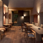 Lodes Nautilus LED Wall Light in Restaurant